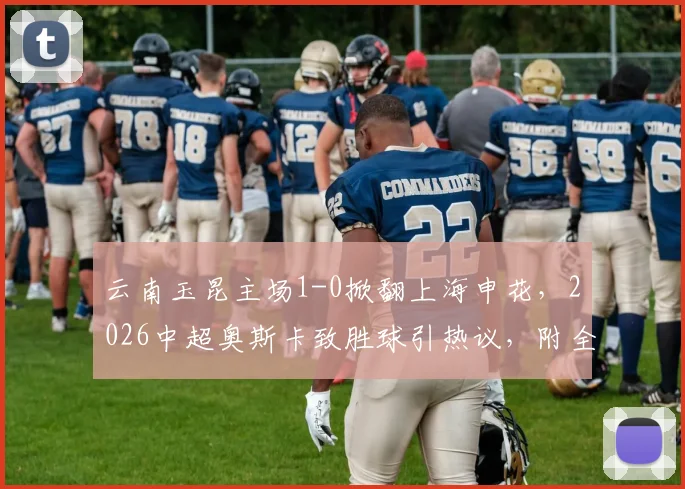 云南玉昆主场1-0掀翻上海申花,2026中超奥斯卡致胜球引热议,附全场战况回顾与积分榜影响